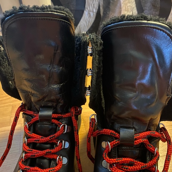 AllSaints Fae Shearling Combat Boots Sz 37 - Picture 13 of 16